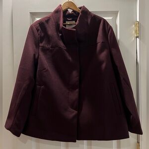 Old Navy Women's Dark Burgundy Funnel Neck Pea Coat